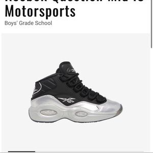 REEBOK QUESTION MID MOTORSPORTS BLACK/METALLIC SILVER